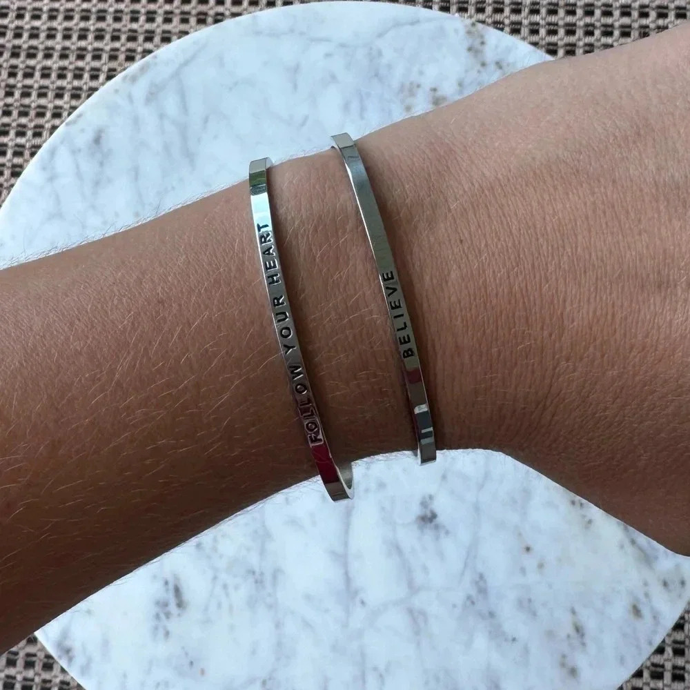 Mantraband Silver Bangle Bracelets - image 2